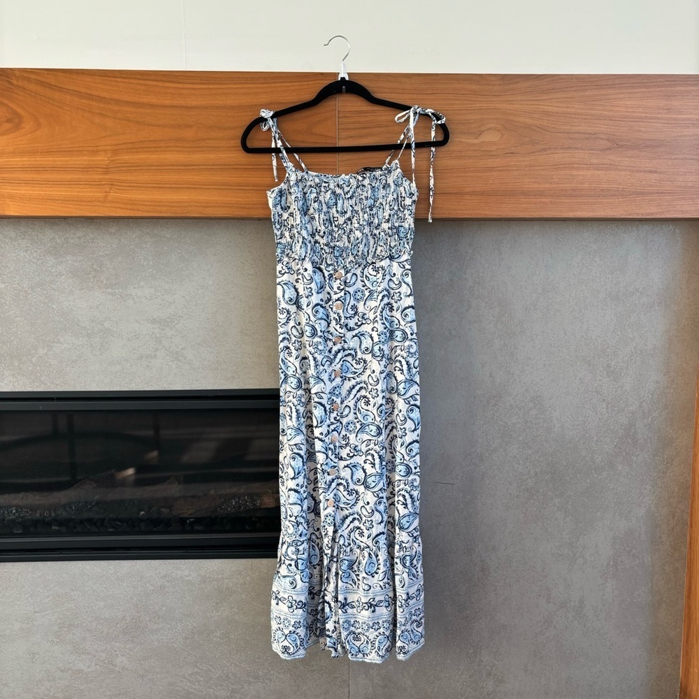 Zara Paisley Midi‎ Dress, Size S